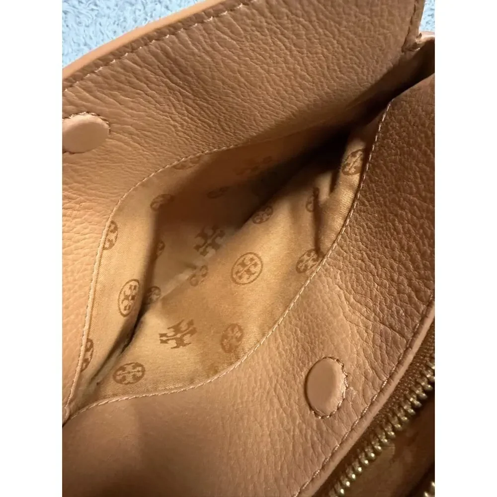 Tory Burch Ivy Crossbody Bag Brown Pebbled Leather